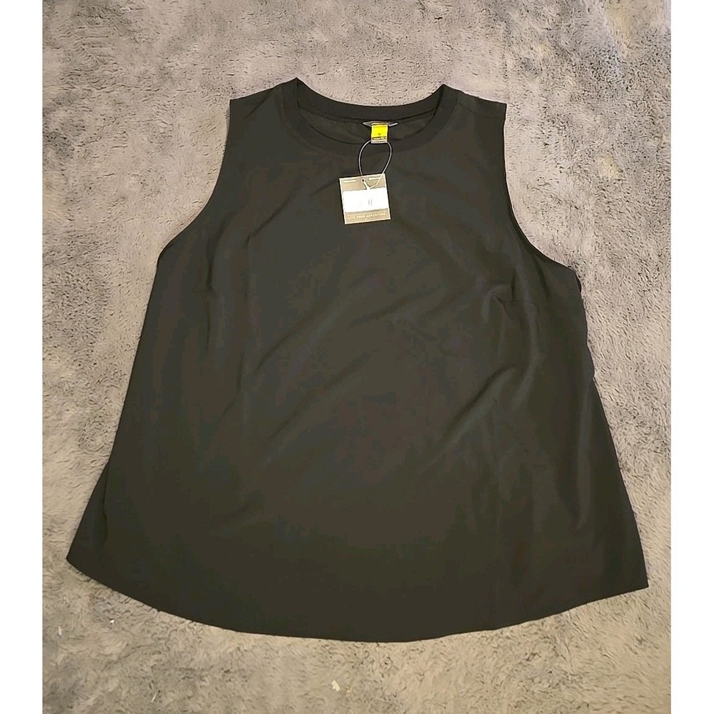 Eddie Bauer Women's XL Departure Lite Rib Tri Tank Top NWT Black Travel Shirt